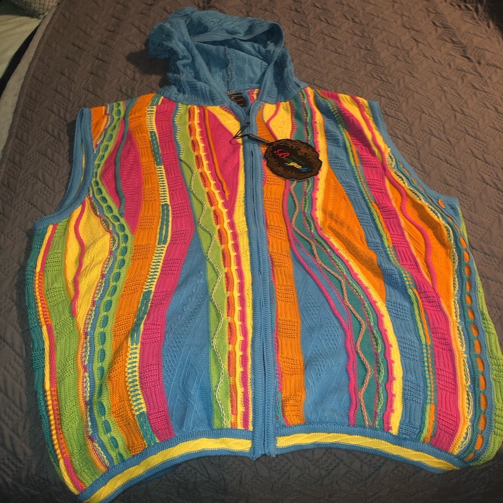 Colorful Zip-Up Sweater for Men NWT Bergali
